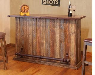 Rustic Multicolor Bar with Iron Footrest