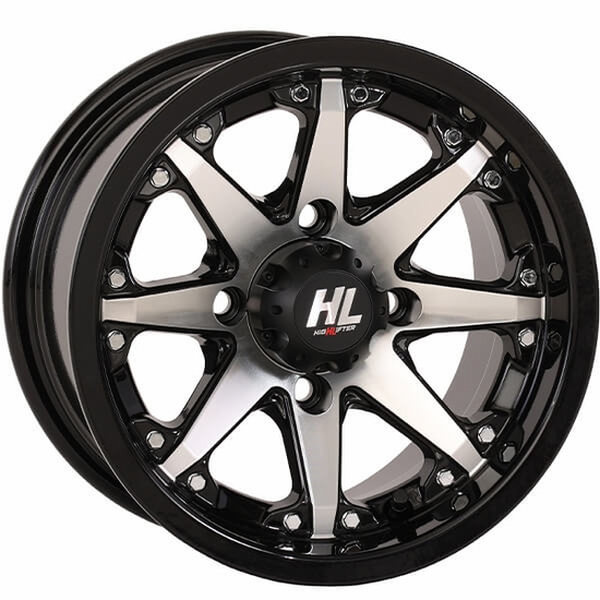 12x7 High Lifter HL10 Gloss Black and Machined Wheel - 4/110