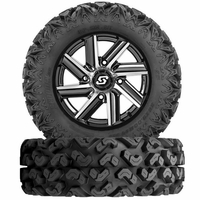 14x7 Sedona Chopper Machined Wheel w/ 27-11-14 Rip-Saw R/T Tire - 4/137