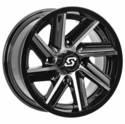 14x7 Sedona Chopper Machined Wheel w/ 28-10-14 Rip-Saw R/T Tire - 4/110