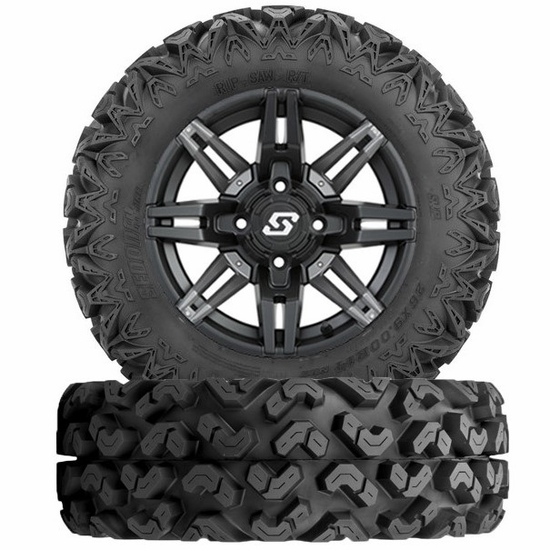 14x7 Sedona Rukus Wheel w/ 26-9-14 Rip-Saw R/T Tire - 4/137