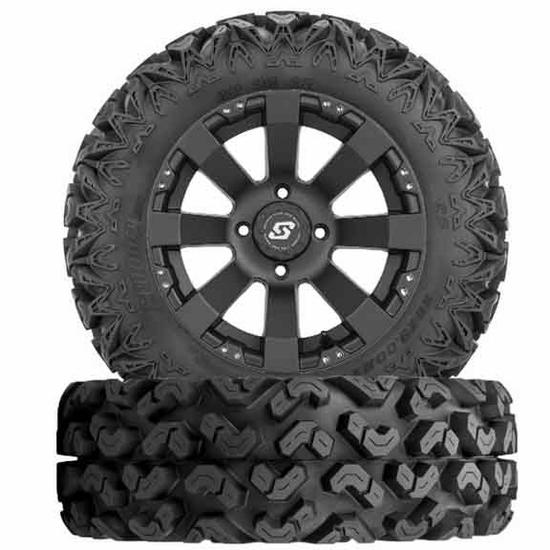 14x7 Sedona Spyder Wheel w/ 27-9-14 Rip-Saw R/T Tire - 4/110