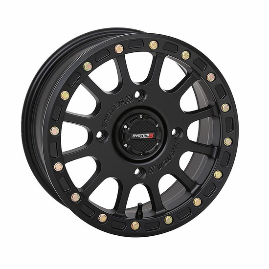 14x7 System 3 SB-5 Matte Black Beadlock Wheel - 4/137