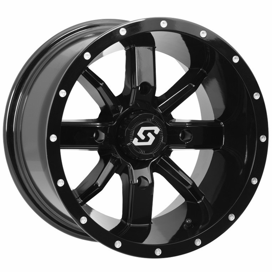 14x8 Sedona Hollow Point Gloss Black Wheel - 4/137
