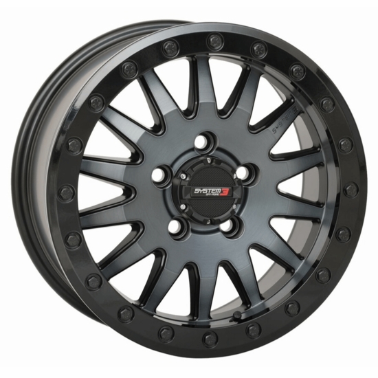 15x10 System 3 SB-8 Matte Brushed Grey Beadlock Wheel - 5/4.5