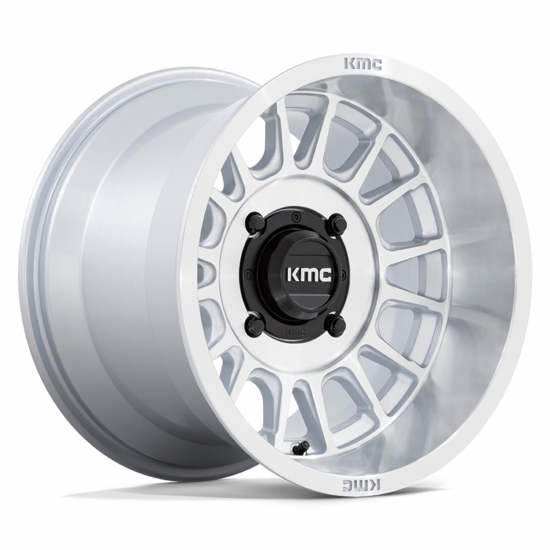 15x7 KMC KS138 Impact Silver w/ Machined Face Wheel - 4/156