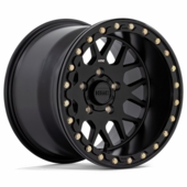 15x7 KMC KS235 Grenade Satin Black Beadlock Wheel - 4/110