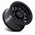 15x7 KMC KS241 Torx Matte Black w/ Gloss Black Ring Beadlock Wheel - 6/5.5