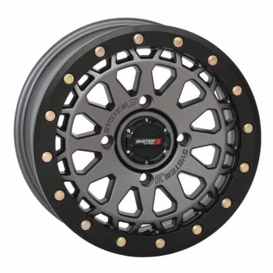 15x7 System 3 SB-6 Gunmetal Grey Beadlock Wheel - 5/4.5