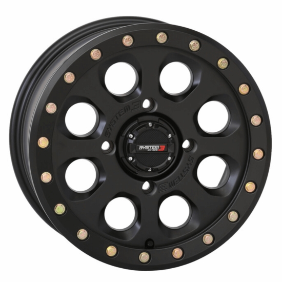 15x7 System 3 SB-7 Matte Black Beadlock Wheel - 4/137
