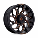 18x7 Fuel D778 Runner Gloss Black Milled Candy Orange Wheel - 4/137