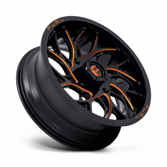 18x7 Fuel D778 Runner Gloss Black Milled Candy Orange Wheel - 4/137 - alt image 0