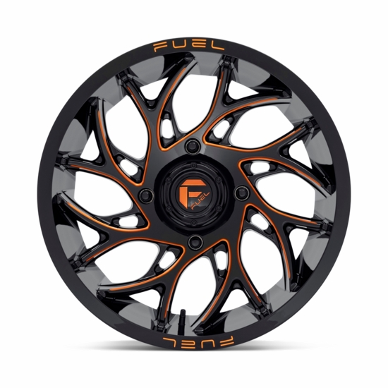 18x7 Fuel D778 Runner Gloss Black Milled Candy Orange Wheel - 4/137 - alt image 1