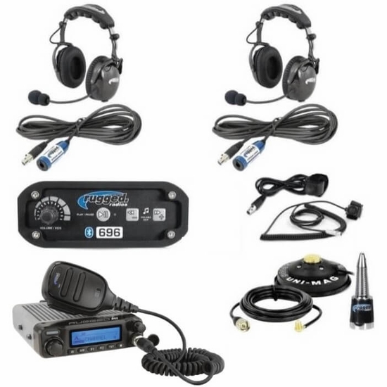 Rugged Radios 2 Person AlphaBass Headsets w/Radio Side by Side Stuff