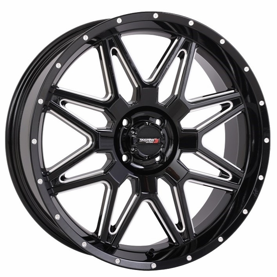 20x7 System 3 ST-7 Gloss Black Milled Wheel - 4/110