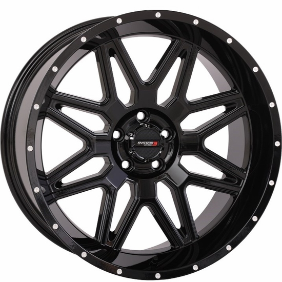 20x9 System 3 ST-7 Gloss Black Wheel - 5/4.5