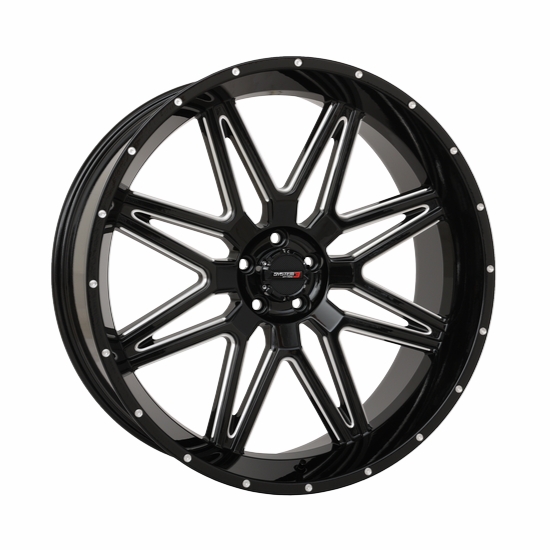 24x9 System 3 ST-7 Gloss Black Milled Wheel - 4/156
