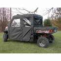 3 Star Black Full Doors and Rear Window w/ Zippers - 2015-21 Mid Size Polaris Ranger 570 Crew, Crew 570-4