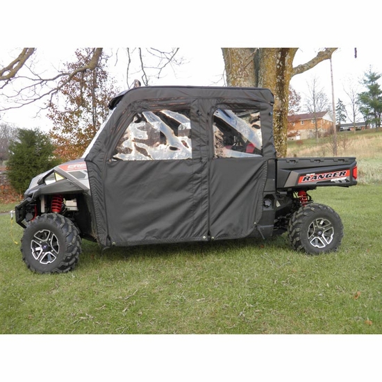 3 Star Black Full Doors and Rear Window w/ Zippers - 2015-21 Mid Size Polaris Ranger 570 Crew, Crew 570-4 - alt image 1