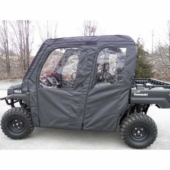 3 Star Black Full Doors and Rear Window w/ Zippers - Kawasaki Mule Pro-FXT, DXT