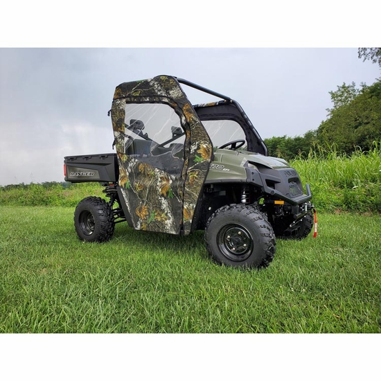 3 Star Black Full Doors w/ Zippers and Rear Window - 2016-24 Full Size Polaris Ranger 570 - alt image 1