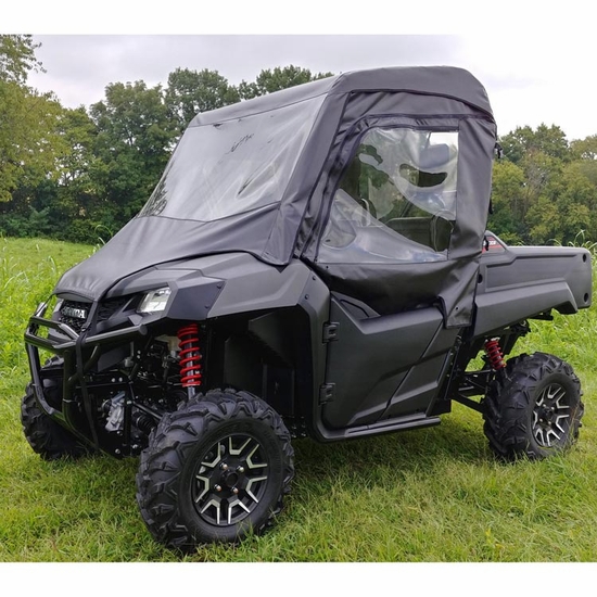 3 Star Black Full Soft Cab w/ Upper Doors - Honda Pioneer 700