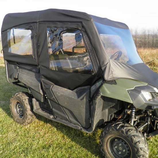 3 Star Black Full Soft Cab w/ Upper Doors - Honda Pioneer 700-4 - alt image 0