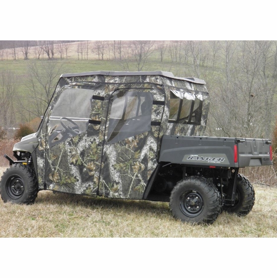 3 Star Black Soft Full Doors and Rear Window - 2011-14 Mid Size Polaris Ranger 500, 570 Crew - alt image 1