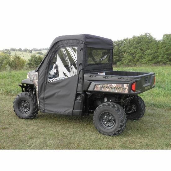 3 Star Black Soft Full Doors and Rear Window - 2013-25 Full Size Polaris Ranger w/ Pro-Fit Cage