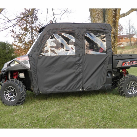 3 Star Black Soft Full Doors and Rear Window - 2015-21 Mid Size Polaris Ranger 570 Crew, Crew 570-4 - alt image 1