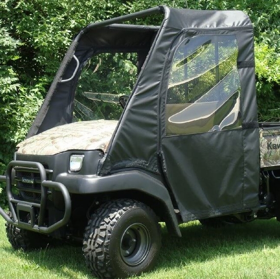 3 Star Black Soft Full Doors and Rear Window - Kawsaki Mule 3000, 3010