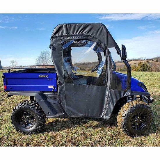 3 Star Black Soft Full Doors and Rear Window w/ Zippers - SSR Bison 200, 400