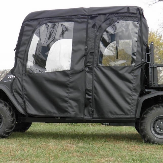 3 Star Black Soft Full Doors and Rear Window w/ Zippers, Top - Kubota RTV X1140