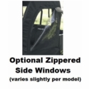 3 Star Black Soft Full Doors and Rear Window w/ Zippers, Top - Kubota RTV X1140