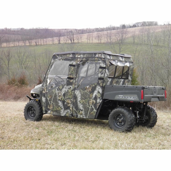 3 Star Black Soft Full Doors and Zippered Rear Window - 2010-14 Full Size Polaris Ranger 800 Crew, 2016-24 Crew 570-6 - alt image 0