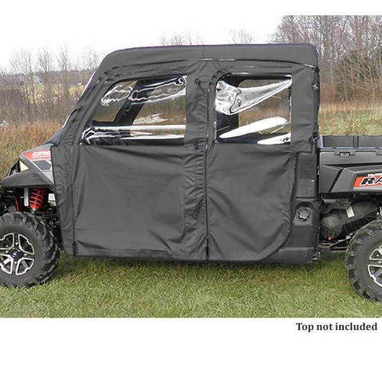 3 Star Black Soft Full Doors and Zippered Rear Window - 2019-25 Polaris Ranger Crew 1000, XP 1000 - alt image 0