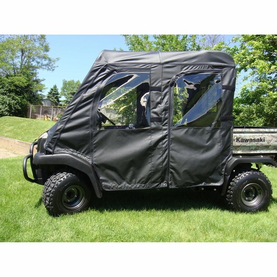 3 Star Black Soft Full Doors and Zippered Rear Window - Kawasaki Mule 3010 Trans