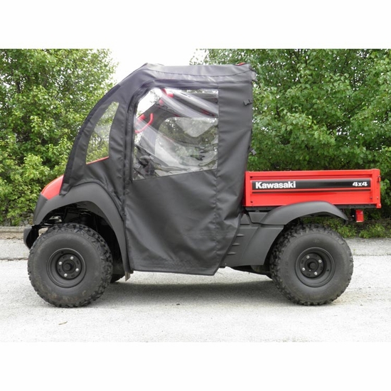 3 Star Black Soft Full Doors and Zippered Rear Window - Kawasaki Mule 600, 610 - alt image 1