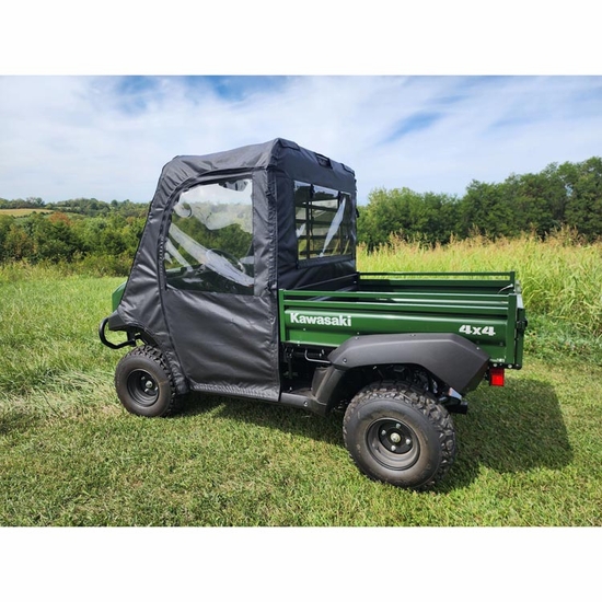 3 Star Black Soft Full Doors and Zippered Rear Window - Kawsaki Mule 4000, 4010