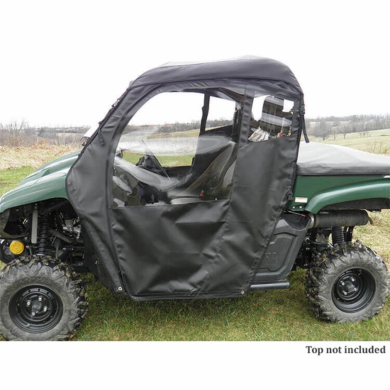 3 Star Black Soft Full Doors and Zippered Rear Window - Yamaha Viking 700