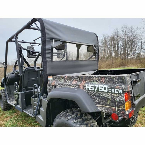 3 Star Black Soft Full Doors w/ Zippers and Rear Window - Hisun HS 750 Crew - alt image 1