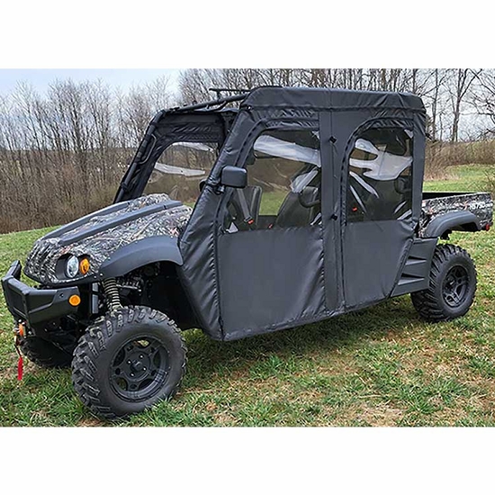 3 Star Black Soft Full Doors w/ Zippers - Hisun HS 750 Crew - alt image 0