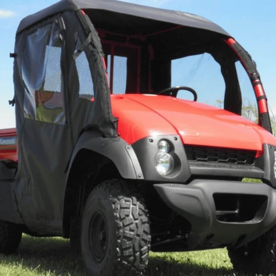 3 Star Black Soft Full Doors, Zippered Rear Window and Top - Kawasaki Mule SX