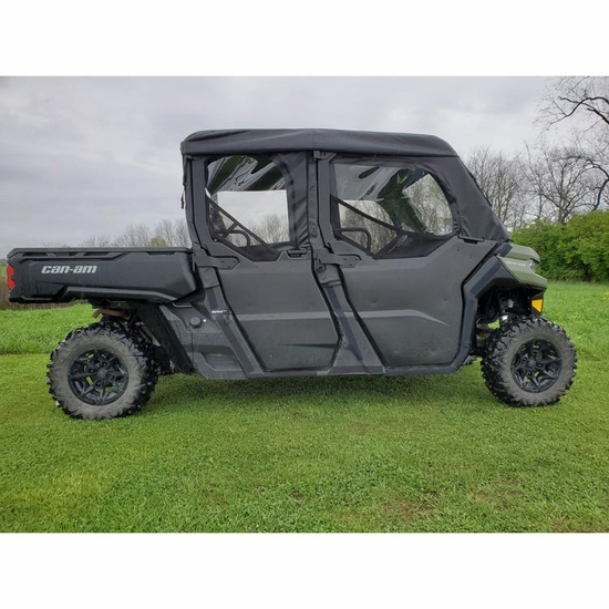 3 Star Black Soft Upper Doors and Zippered Rear Window - Can Am Defender Max - alt image 1