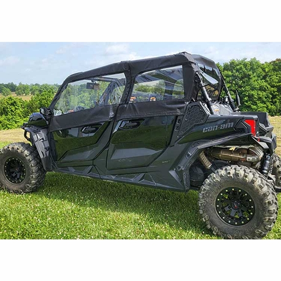 3 Star Black Soft Upper Doors and Zippered Rear Window - Can Am Maverick Sport Max - alt image 0
