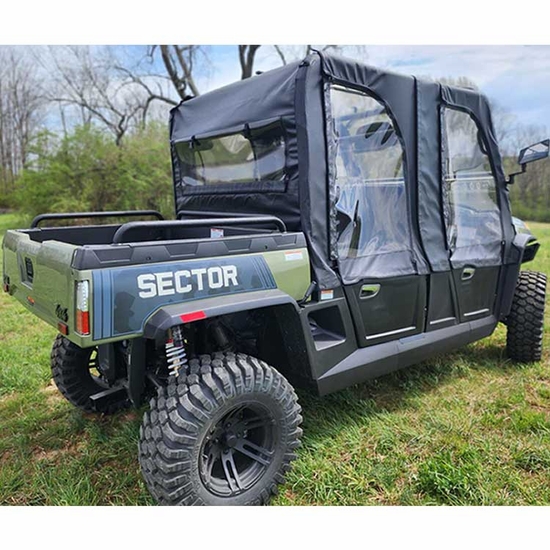 3 Star Black Soft Upper Doors and Zippered Rear Window - Hisun Sector 1000 Crew - alt image 0