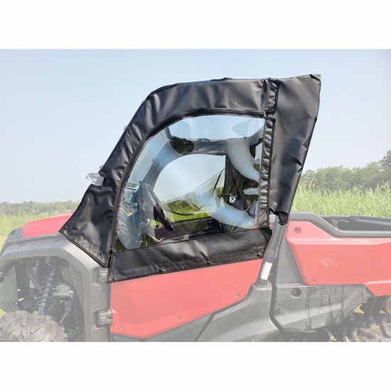 3 Star Black Soft Upper Doors and Zippered Rear Window - Honda Pioneer 1000 - alt image 0