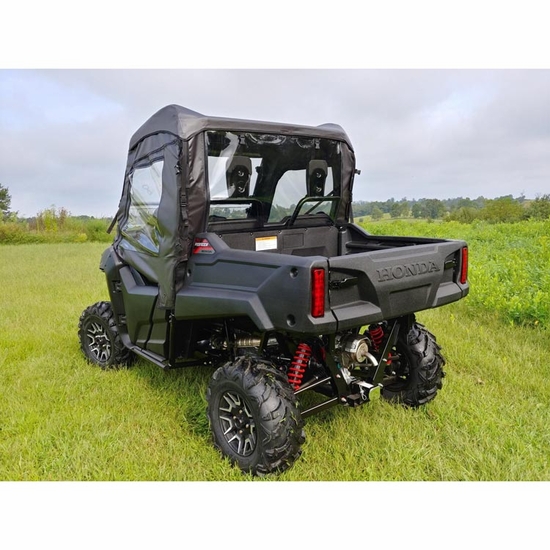 3 Star Black Soft Upper Doors and Zippered Rear Window - Honda Pioneer 700