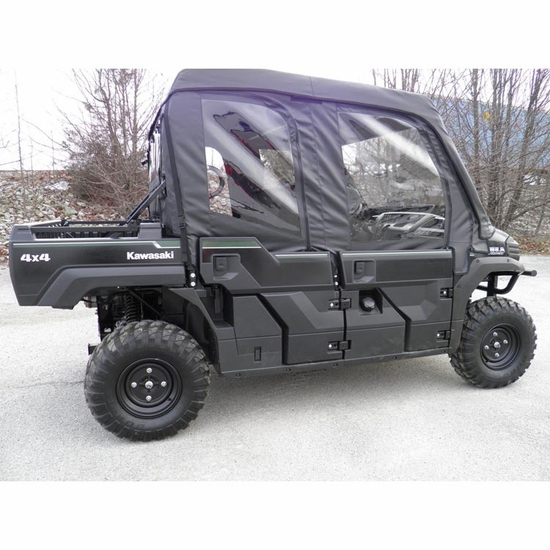 3 Star Black Soft Upper Doors and Zippered Rear Window - Kawasaki Mule Pro-FXT, DXT - alt image 1