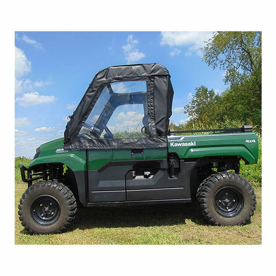 3 Star Black Soft Upper Doors and Zippered Rear Window - Kawasaki Mule Pro-MX